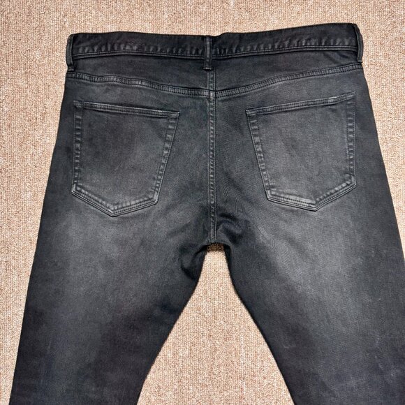 John Elliott Slim Fit Stretch Denim Jeans Faded Black Carbon Mens 34-36 $605 RRP - Picture 14 of 15